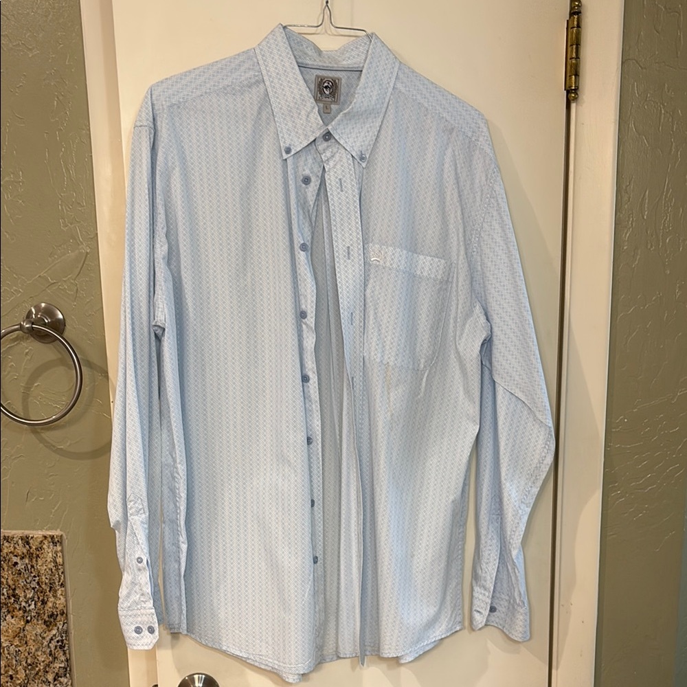 Cinch Men's Light Blue Button-Up Shirt